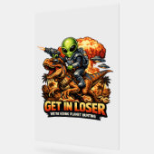 Funny Sci-Fi Fantasy Meme Art, Alien Riding Dinosa (Angle)