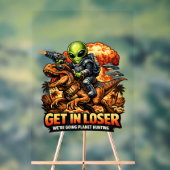 Funny Sci-Fi Fantasy Meme Art, Alien Riding Dinosa (Neutre)