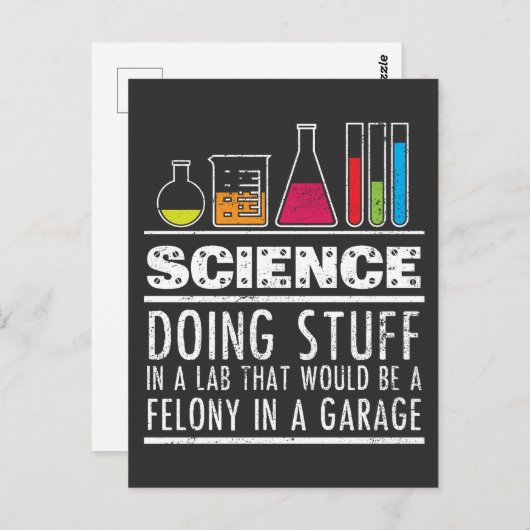 Funny Science Chemistry T Shirt for Nerds Briefkaart (Voorkant / Achterkant)
