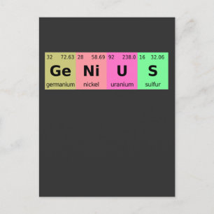 Funny Science Genius Periodic Table of Elements Briefkaart
