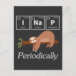 Funny Science Pun Chemistry Sloth Nap Lover Briefkaart