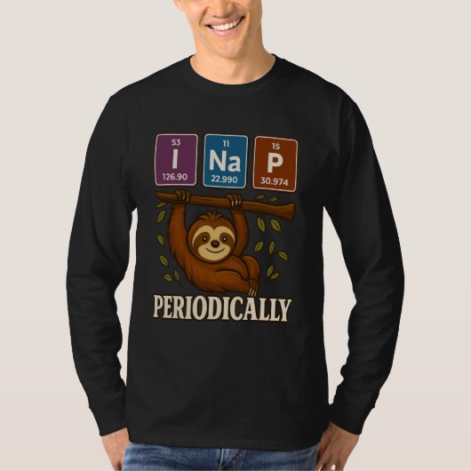 Funny Science Sloth Periodic Table Elements Shirt (Voorkant)