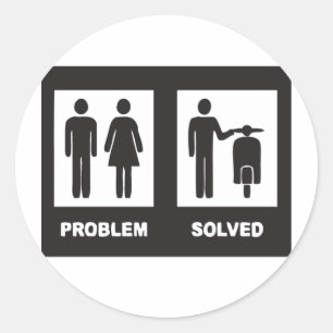 Funny Scooter Ronde Sticker