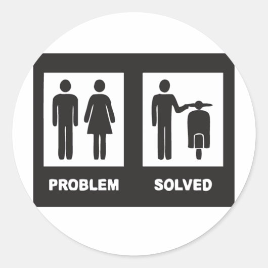 Funny Scooter Ronde Sticker (Voorkant)