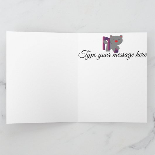 Funny Scorpio Cat Personalized Birthday Kaart (Binnen)