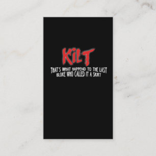 Funny Scottish Kilt Shirt voor Kilt Wearers Visitekaartje