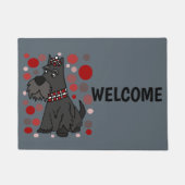 Funny Scottish Terrier and Circles Art Deurmat (Voorkant)