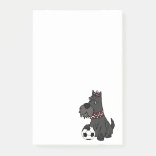 Funny Scottish Terrier Palling Soccer Cartoon Post-it® Notes