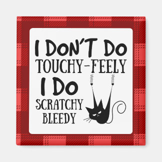 Funny Scratching Cat Cartoon Meme Magneet