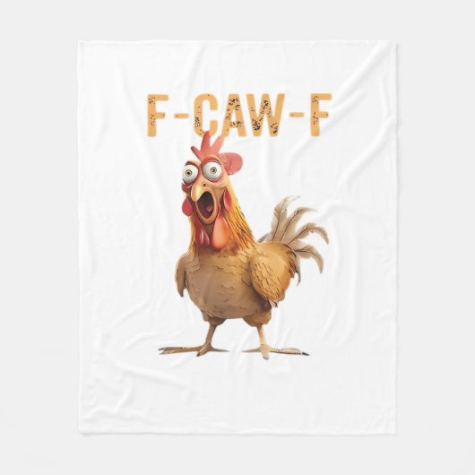 Funny Screaming Chicken F Caw F Humor Fleece Deken (Voorkant)