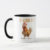Funny Screaming Chicken F Caw F Humor Mok (Links)