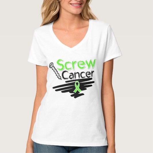 Funny Screw Lymphoma Cancer T-shirt (Voorkant)