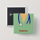 Funny scrubs neigt tot groots ontwerp vierkante button 5,1 cm (Voorkant /achterkant)