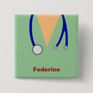 Funny scrubs neigt tot groots ontwerp vierkante button 5,1 cm