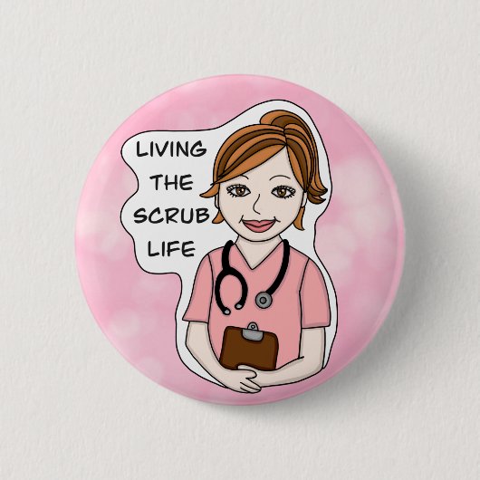 Funny Scrubs Pun | Verpleegkundigen Ronde Button 5,7 Cm (Voorkant)