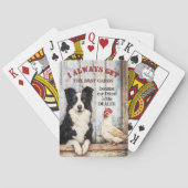 Funny Scruffy Dog and Chicken  Pokerkaarten (Achterkant)
