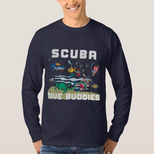 Funny SCUBA Dive Buddy Long Hoeve T-shirt (Voorkant)