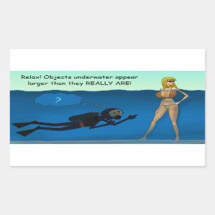 FUNNY SCUBA DIVER UNDERWATER GIRL, DIVERT GIFT RECHTHOEKIGE STICKER