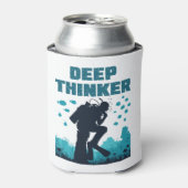 Funny Scuba Diving Diver Deep Thinker Rodin Blikjeskoeler (Blikje Voorkant)