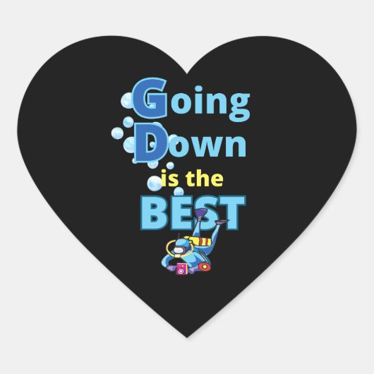 Funny Scuba Diving Hart Sticker (Voorkant)