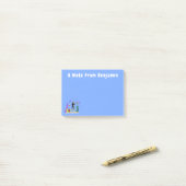 Funny scuba-duiker en cartoon van zee post-it® notes (Op bureau)