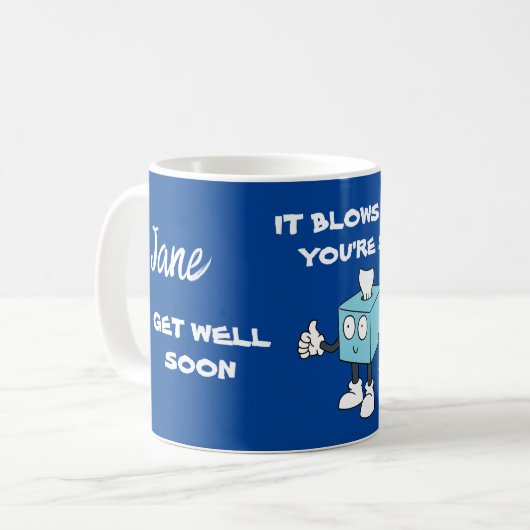 FUNNY SE METTRE BIENTÔT TISSUE BOX CAFÉ MUG (Devant gauche)