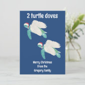 Funny Sea Turtle 12 jours de Noël Carte de vacance (Debout devant)