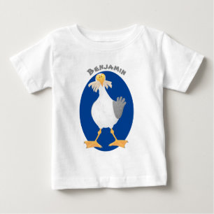 Funny seagull met Franse frieten cartoon