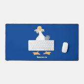 Funny seagull met Franse frieten cartoon Bureaumat (Keyboard & Muis)