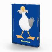 Funny seagull met Franse frieten cartoon Fotoblokken (Rechts)