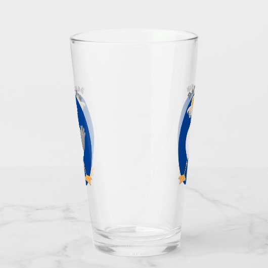 Funny seagull met Franse frieten cartoon Glas (Rechts)