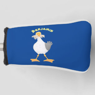 Funny seagull met Franse frieten cartoon Golfheadcover