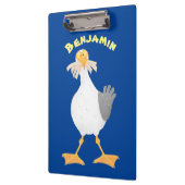 Funny seagull met Franse frieten cartoon Klembord (Links)
