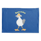 Funny seagull met Franse frieten cartoon Kussensloop (Achterkant)