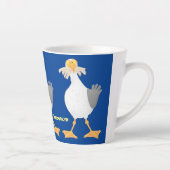 Funny seagull met Franse frieten cartoon Latte Mok (Rechts)