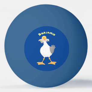 Funny seagull met Franse frieten cartoon Pingpongballen