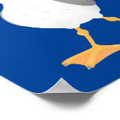 Funny seagull met Franse frieten cartoon Poster (Hoek)