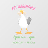 Funny seagull met Franse frieten cartoon Raamsticker (Vel)