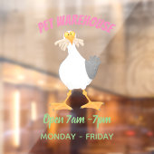 Funny seagull met Franse frieten cartoon Raamsticker (Vel 2)