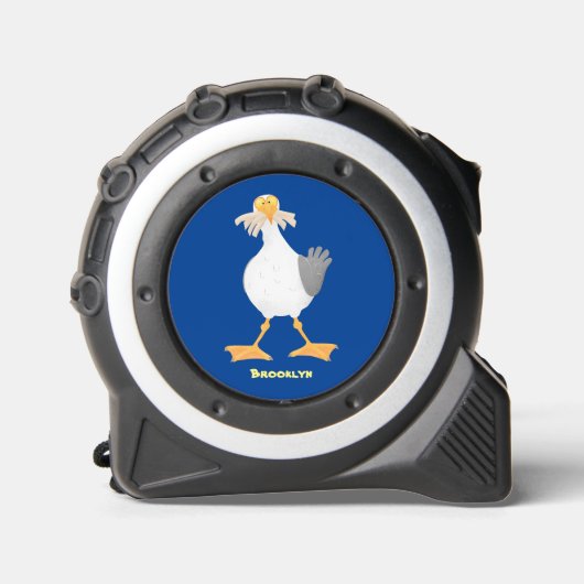 Funny seagull met Franse frieten cartoon Rolmaat (Voorkant)