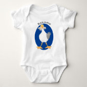 Funny seagull met Franse frieten cartoon Romper (Voorkant)