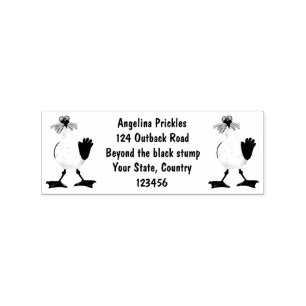 Funny seagull met Franse frieten cartoon Rubberstempel