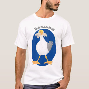 Funny seagull met Franse frieten cartoon T-shirt