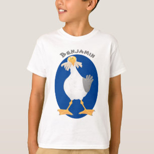 Funny seagull met Franse frieten cartoon T-shirt