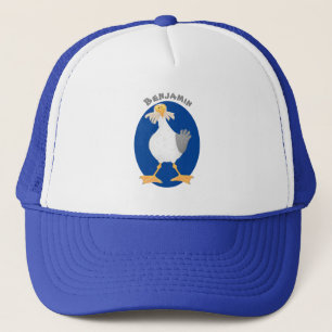 Funny seagull met Franse frieten cartoon Trucker Pet