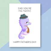 Funny Seahorse Pun Vaderdag Kaart