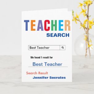 Funny Search Best Teacher Kaart