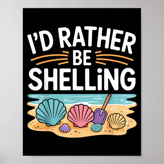 Funny Seashell Design For Men Women Sea Shell Seas Poster (Voorkant)