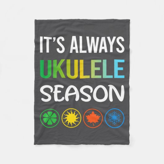 Funny Season Ukulele Fleece Deken (Voorkant)