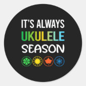 Funny Season Ukulele  Ronde Sticker (Voorkant)